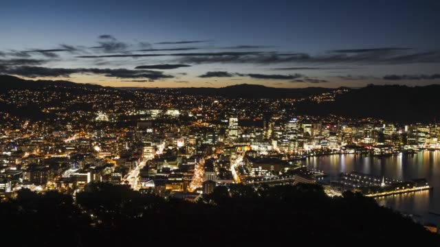 Wellington-bei-Einbruch-der-Dunkelheit-timelapse