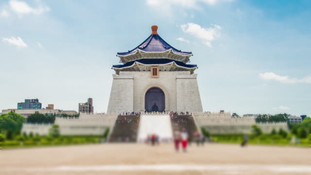Time-lapse-Chiang-Kai-shek-Memorial-Hall,-Taiwan