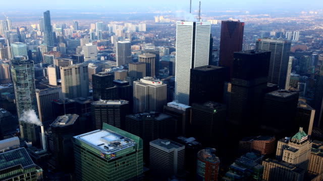 Timelapse-aerial-view-into-Toronto's-city-center