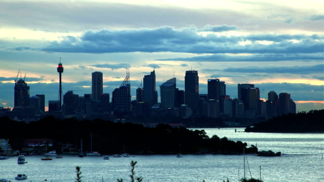 Sydney-Skyline-Sonnenuntergang-Zeitraffer