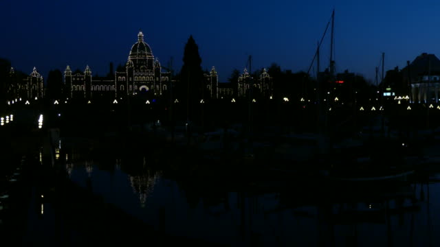 Parlamentsgebäude-Victoria-Kanada-Nacht