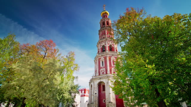 Russland-Moskau-Sommer-Tag-Kirche-Panorama-4k-Zeitraffer