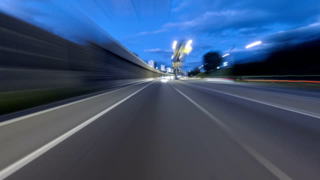 Fast-driving-for-Barcelona.Time-Lapse,-rear-view