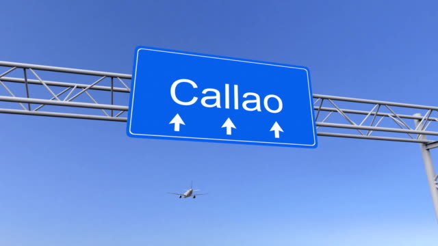 Kommerzielles-Flugzeug,-das-zum-Flughafen-Callao-kommt-und-peruanisch-anreist