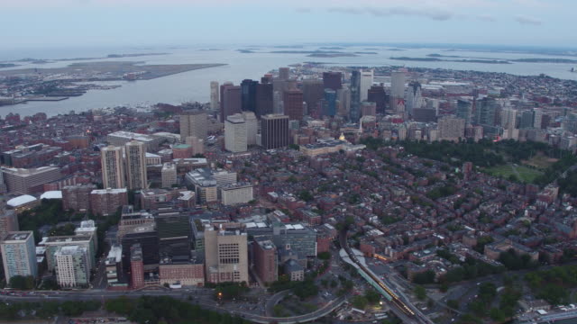 Vista-aérea-de-Boston,-Massachusetts