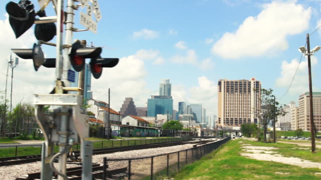 Austin-Texas-Skyline-Zug-überfahren-verfolgt