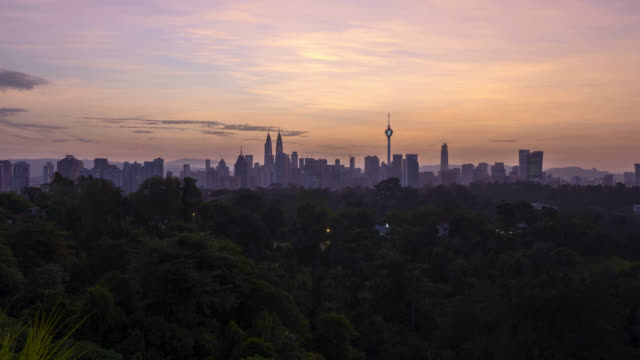 Dramatic-sunrise-over-Kuala-Lumpur-city-skyline