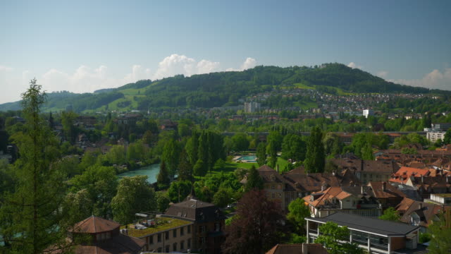 Switzerland-bern-city-sunny-day-famous-view-point-panorama-4k