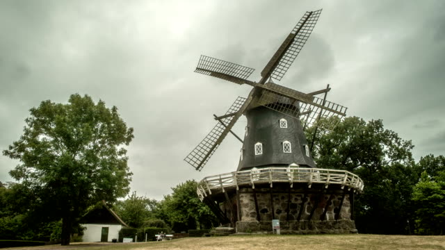 Ancient-Windmill-in-Sweden-Time-Lapse