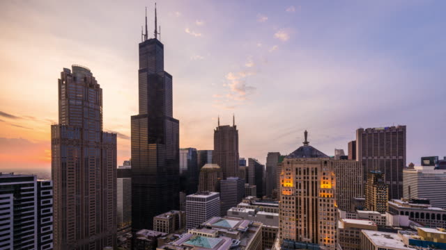 Skyline-von-Chicago,-Illinois,-USA