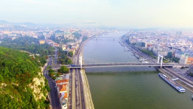 Budapest,-Hungary---footage-at-sunrise