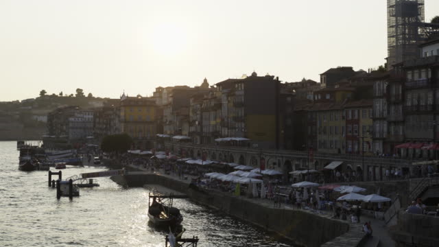 View-of-promenade-in-Porto-at-sunset