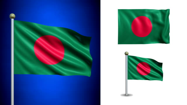 Bangladesh-flag---with-Alpha-channel,-seamless-loop!