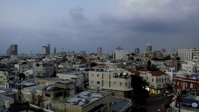 Tel-Aviv-lapso-de-tiempo-panorámica-de-la-ciudad