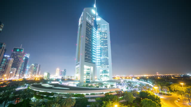 dubai-towers-night-light-time-lapse