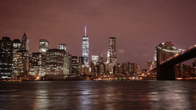 new-york-citydowntown-Nacht-light-4-k-Zeitraffer-von-usa