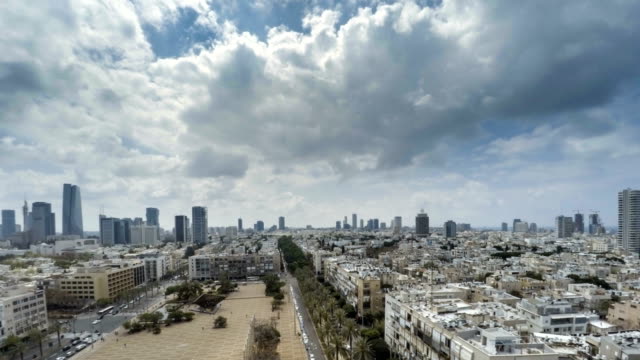 Tel-Aviv-central-city-center-skyline-time-lapse-from-Rabin-Square