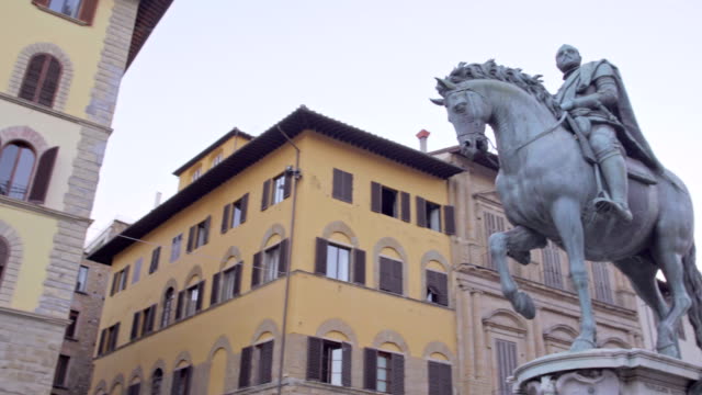 Pferdesport-Denkmal-von-Cosimo-I,-Piazza-della-Signoria,-Florenz,-Italien