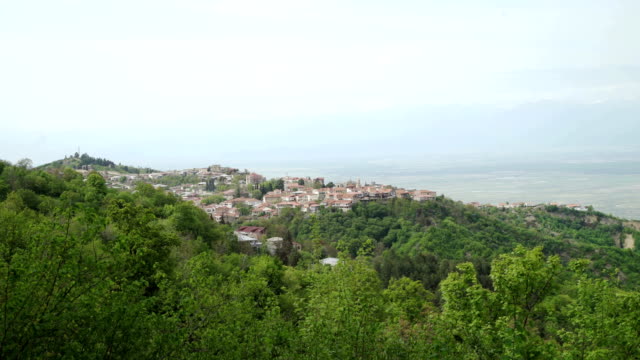 Stadt-Sighnaghi,-Alasani-Tal-und-Kaukasus-Bereich