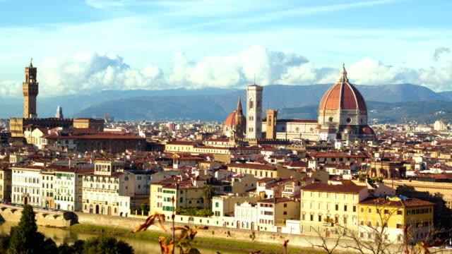 Schönes-Panorama-auf-den-Dom-in-Florenz,-Italien.-Timelapse