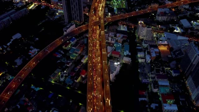 Aeiral-Szene-von-mehreren-Lane-Autobahn-Verkehr-in-der-Rush-Hour,-4k-video