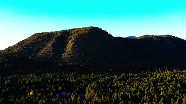 Awesome-aerial-drone-view-of-Buffalo-park-and-Humphrey's-Peak,-Flagstaff,-Arizona,-USA