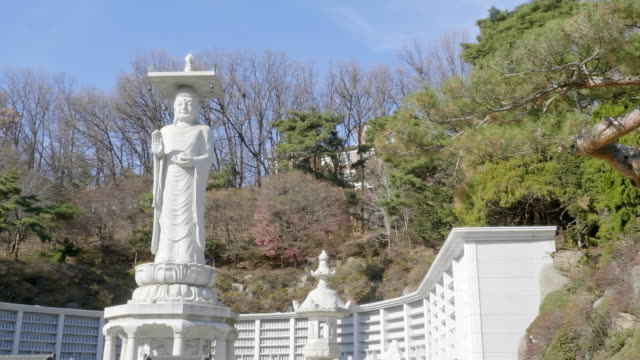 Marca-de-tierra-de-templo-Bongeunsa-de-Seúl-en-la-ciudad-de-Corea