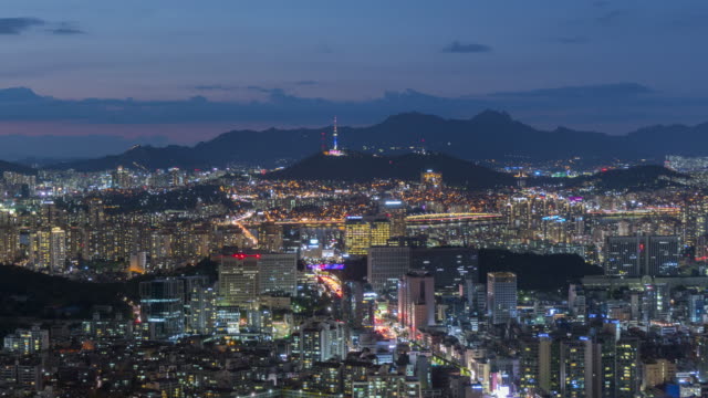 Timelapse-in-Seoul-City-Skyline,-Südkorea