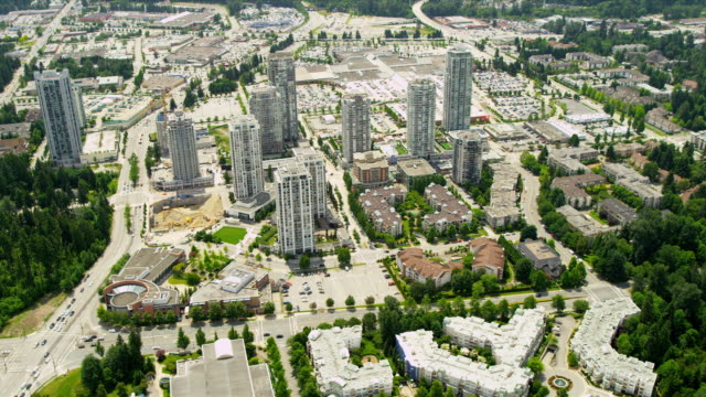 Vista-aérea-de-la-ciudad-de-Vancouver,-en-la-zona-de-los-apartamentos