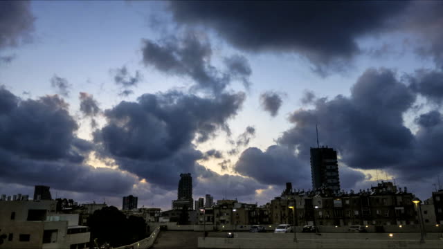 Tel-Aviv-Stadt-Zeitraffer-Wolke-scape