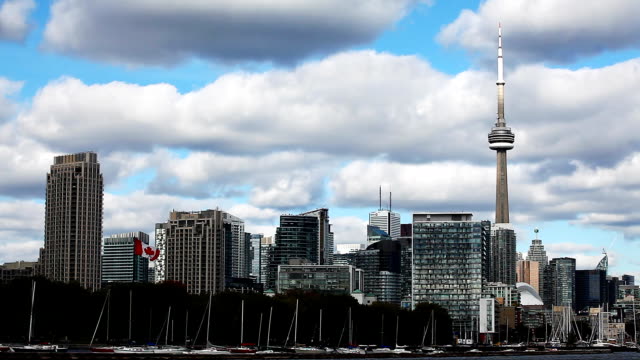 Blick-auf-Toronto,-Kanada,-mit-den-Hafen