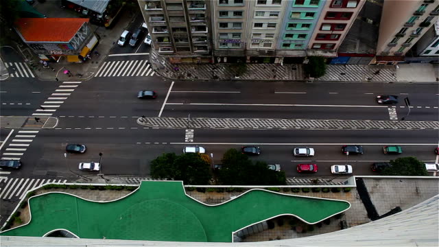 Aerial-Shot-of-city-street