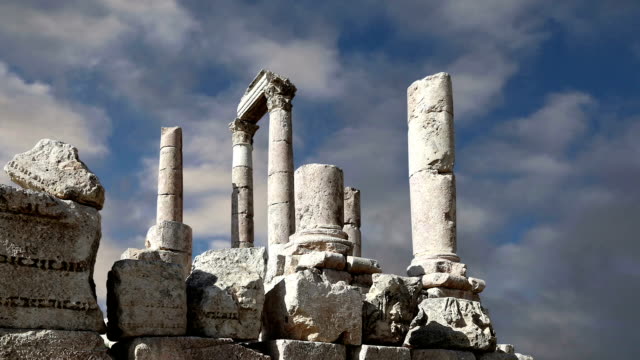 Amman-city-landmarks---old-roman-Citadel-Hill,-Jordan