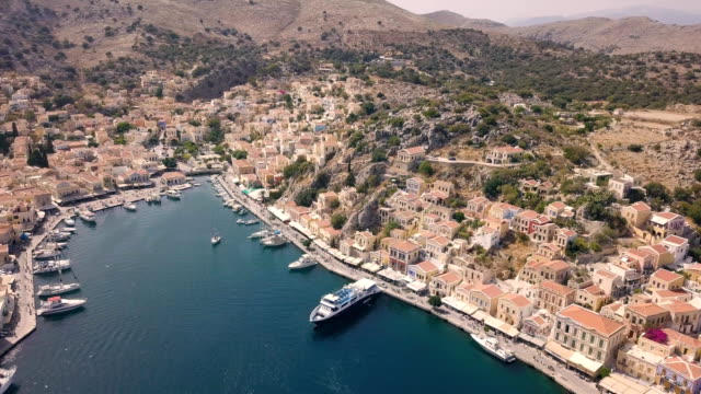 Small-town-with-colorful-houses-on-Symi-island