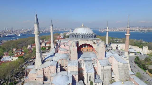 Luftaufnahme-der-Hagia-Sophia-in-Istanbul,-Türkei