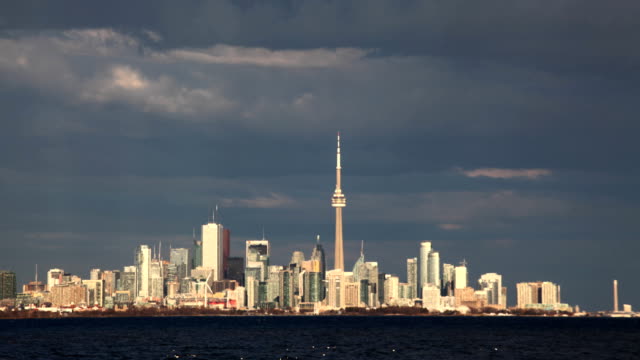 Vista-de-timelapse-de-Toronto-en-el-crepúsculo