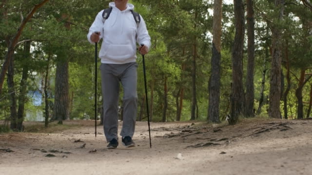 Hombre-Senior-feliz-con-bastones-de-Trekking-senderismo