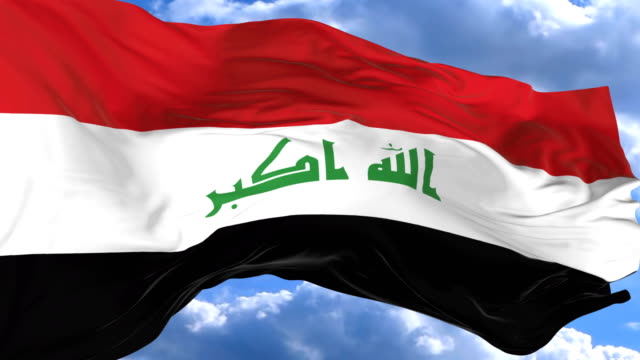 wehende-Flagge-gegen-den-blauen-Himmel-Irak