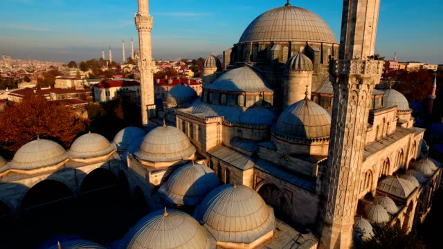 Vista-aérea-de-la-mezquita-de-Sehzade,-Estambul,-Turquía.