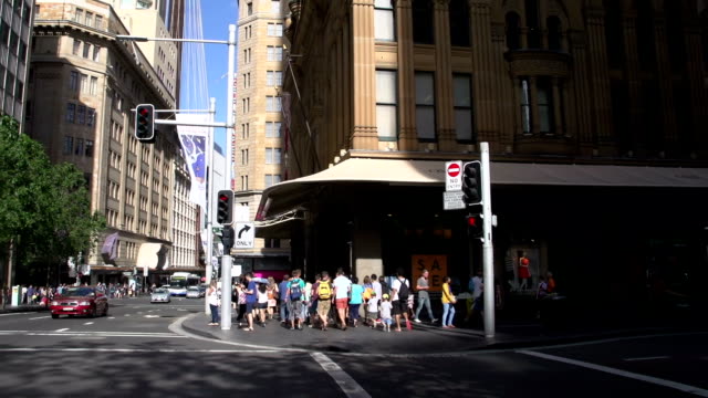 Tilt-pan-from-the-street-corner-to-the-Sydney-Tower