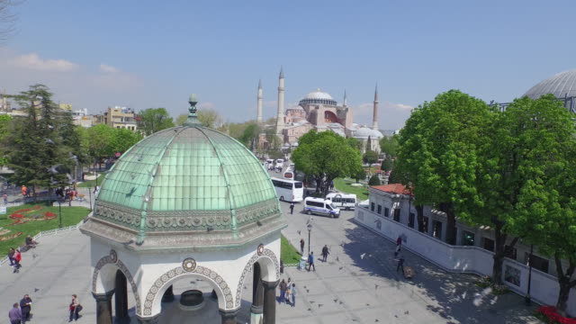 Vista-aérea-de-Hagia-Sophia-en-Estambul,-Turquía