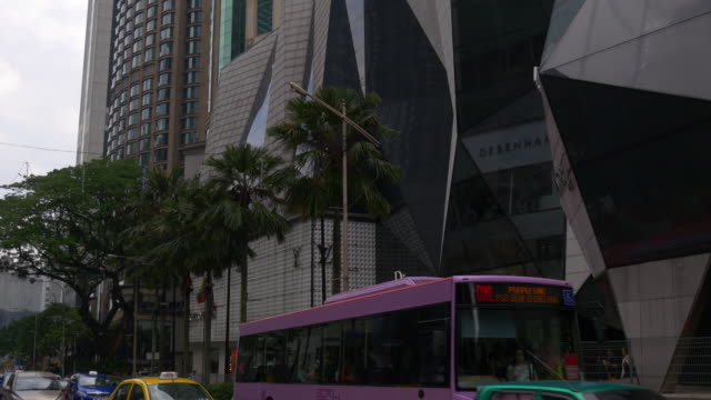 Malaysia-Kuala-Lumpur-City-Center-Verkehr-Straße-Tag-Zeit-Panorama-4k