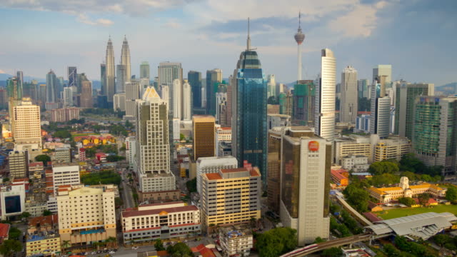 Day--timelapse-from-high-vantage-point-overlooking-Kuala-Lumpur-cityscapes