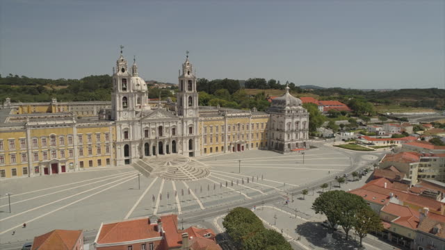Portugal-sonnigen-Tag-Zeit-Lissabon-Stadt-berühmte-Sterne-Basilika-quadratische-Antenne-Panorama-4k