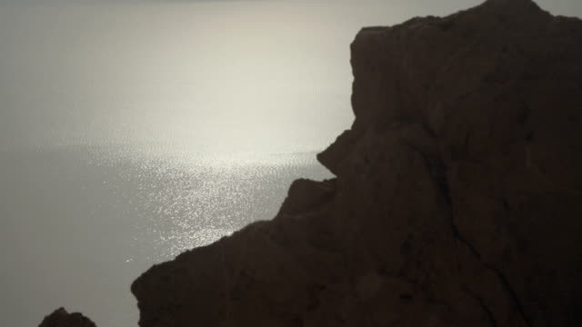 Kamerafahrt-von-oben-das-Tote-Meer-in-israel