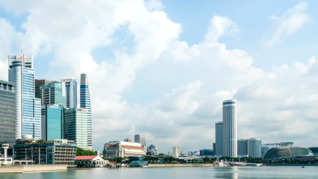 Lapso-de-tiempo-de-4K:-Distrito-central-de-negocios-de-Singapur