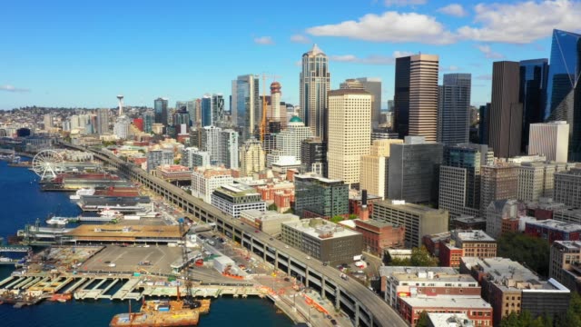 Aerial-drone-footage-of-Seattle