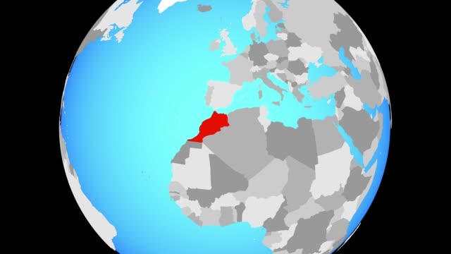 Zoomen-nach-Marokko-auf-Globus