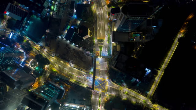 Nacht-Kuala-Lumpur-Verkehr-Straße-aerial-Panorama-Zeitraffer-4k-Malaysia