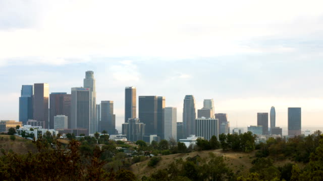 Innenstadt-von-Los-Angeles-im-golden-Stunde